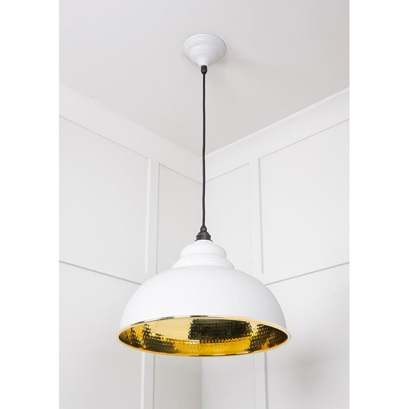 From The Anvil - Harborne Pendant in Flock - Hammered Brass - 49521F - Choice Handles