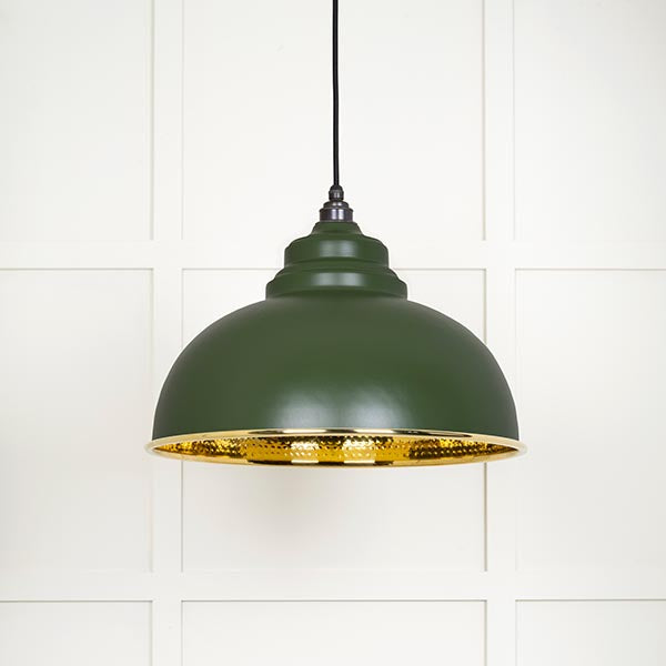 From The Anvil - Harborne Pendant in Heath - Hammered Brass - 49521H - Choice Handles