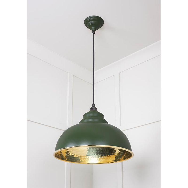 From The Anvil - Harborne Pendant in Heath - Hammered Brass - 49521H - Choice Handles