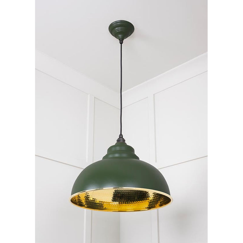 From The Anvil - Harborne Pendant in Heath - Hammered Brass - 49521H - Choice Handles