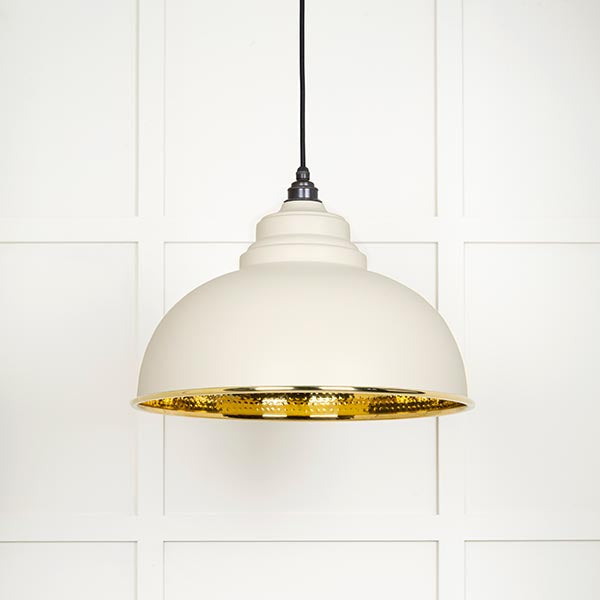 From The Anvil - Harborne Pendant in Teasel - Hammered Brass - 49521TE - Choice Handles