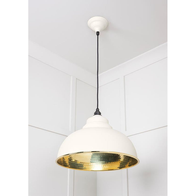 From The Anvil - Harborne Pendant in Teasel - Hammered Brass - 49521TE - Choice Handles