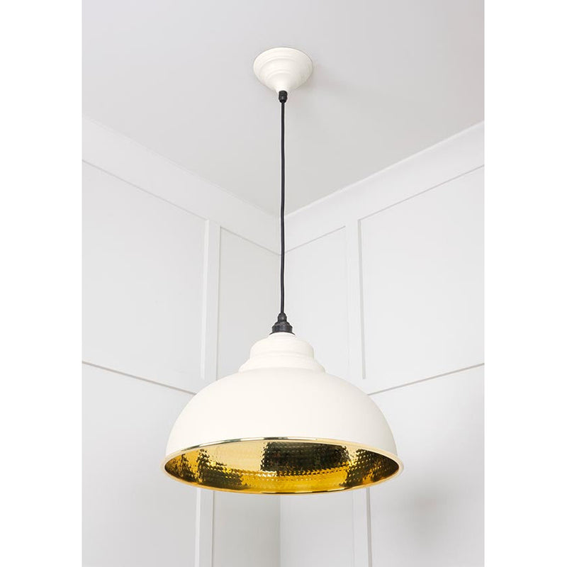 From The Anvil - Harborne Pendant in Teasel - Hammered Brass - 49521TE - Choice Handles