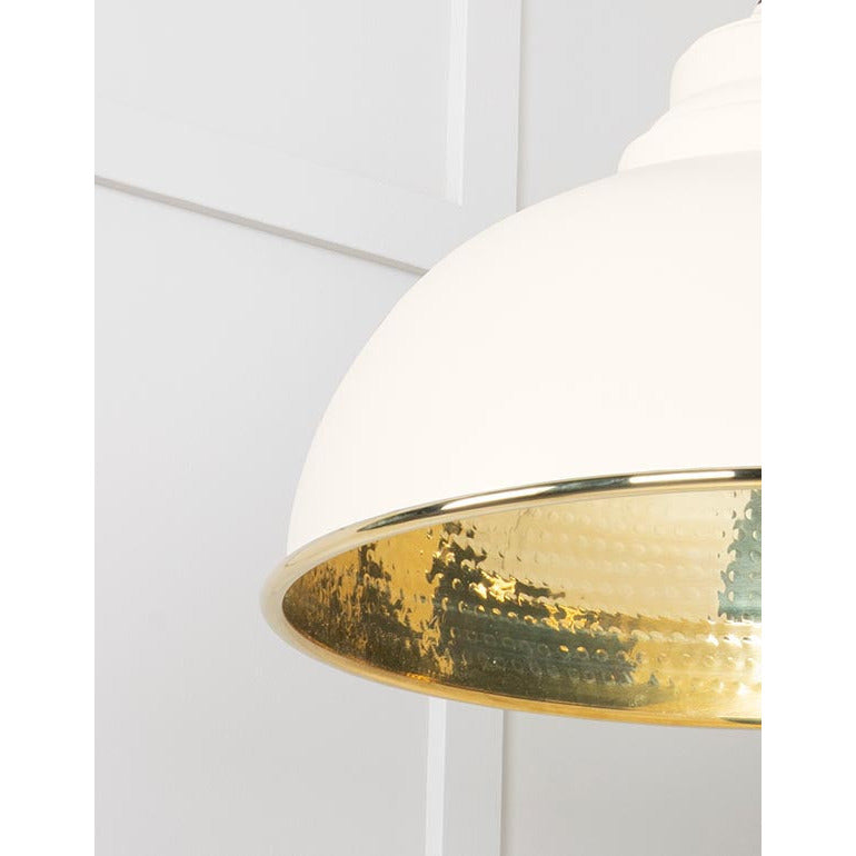 From The Anvil - Harborne Pendant in Teasel - Hammered Brass - 49521TE - Choice Handles