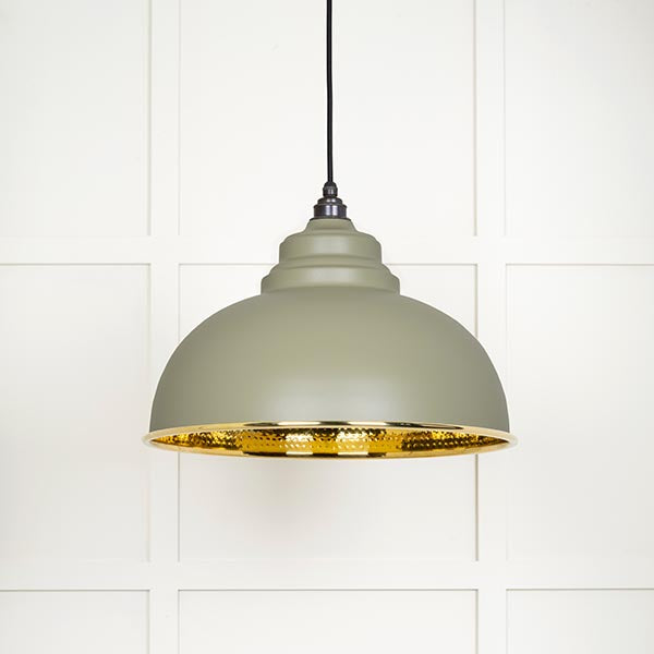 From The Anvil - Harborne Pendant in Tump - Hammered Brass - 49521TU - Choice Handles