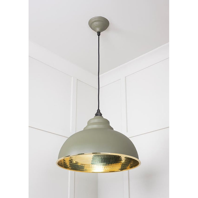 From The Anvil - Harborne Pendant in Tump - Hammered Brass - 49521TU - Choice Handles