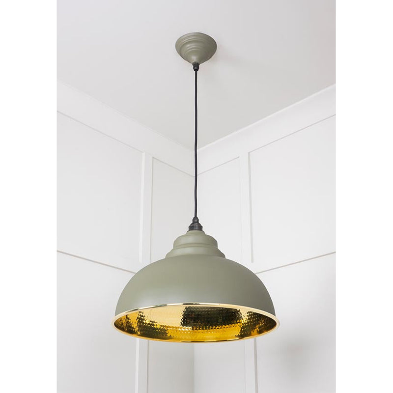 From The Anvil - Harborne Pendant in Tump - Hammered Brass - 49521TU - Choice Handles