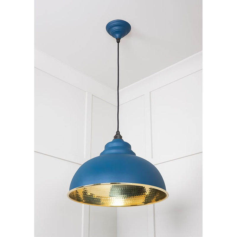 From The Anvil - Harborne Pendant in Upstream - Hammered Brass - 49521U - Choice Handles