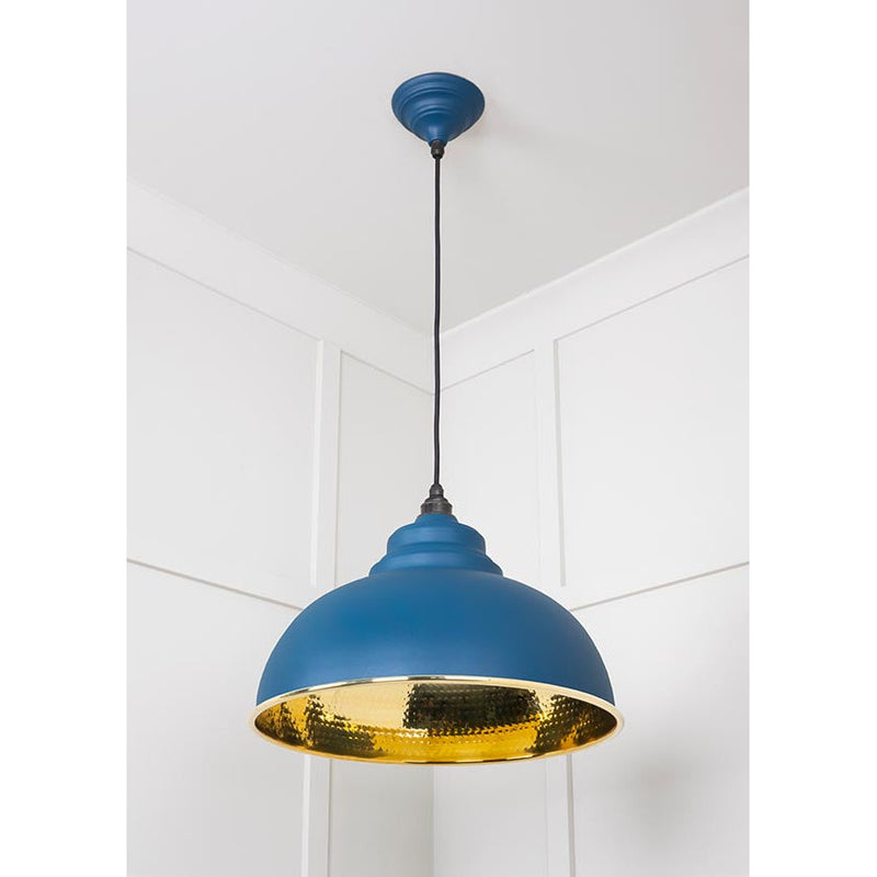 From The Anvil - Harborne Pendant in Upstream - Hammered Brass - 49521U - Choice Handles