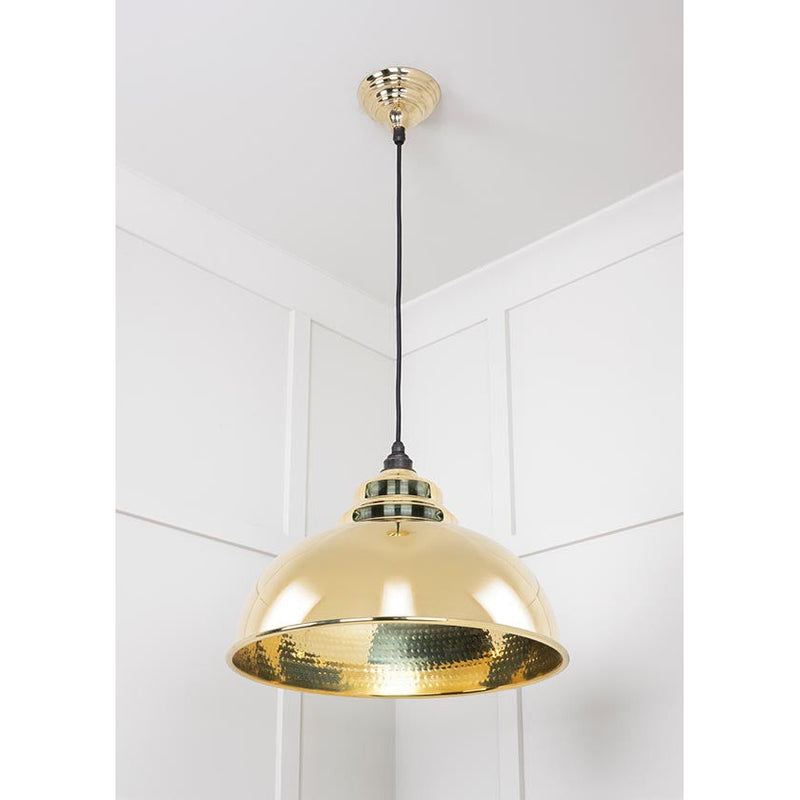 From The Anvil - Harborne Pendant - Hammered Brass - 49521 - Choice Handles