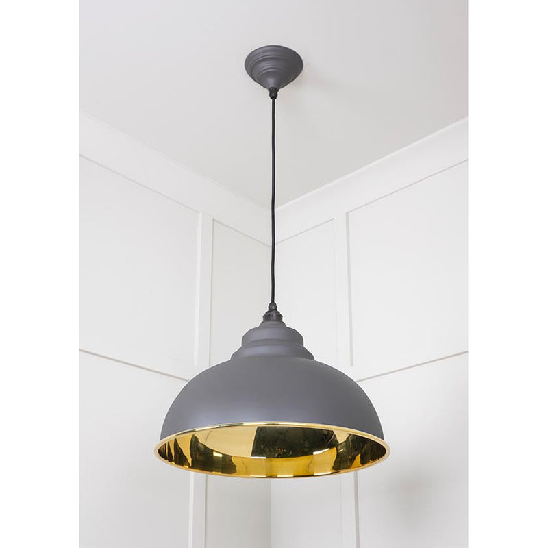 From The Anvil - Harborne Pendant in Bluff - Smooth Brass - 49522BL - Choice Handles