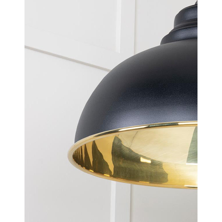 From The Anvil - Harborne Pendant in Elan Black - Smooth Brass - 49522EB - Choice Handles