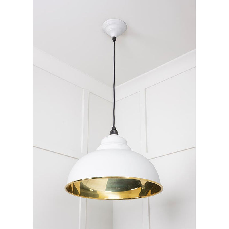 From The Anvil - Harborne Pendant in Flock - Smooth Brass - 49522F - Choice Handles