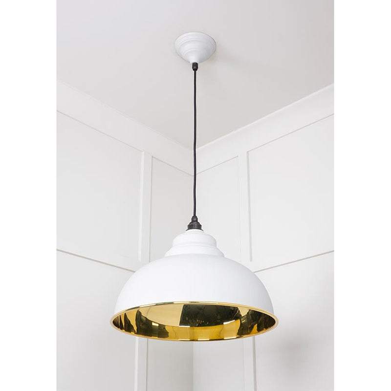 From The Anvil - Harborne Pendant in Flock - Smooth Brass - 49522F - Choice Handles