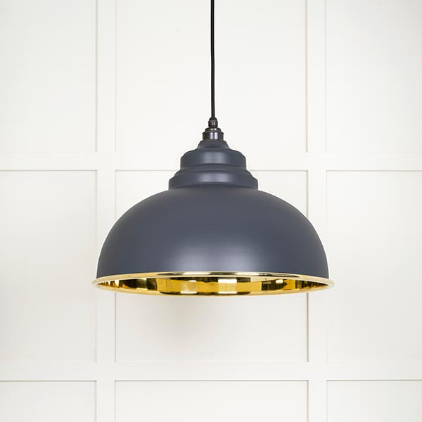 From The Anvil - Harborne Pendant in Slate - Smooth Brass - 49522SL - Choice Handles