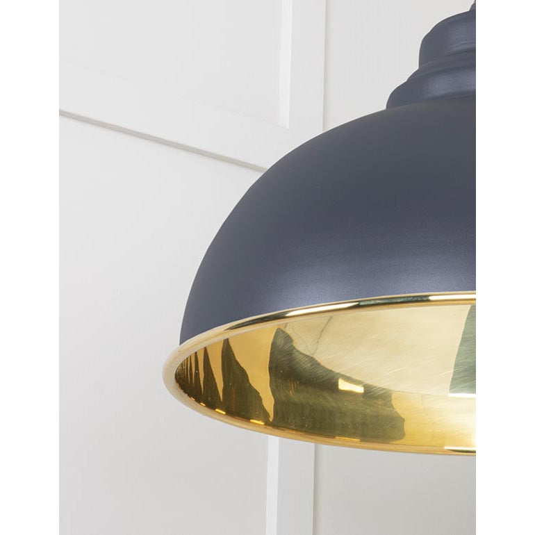 From The Anvil - Harborne Pendant in Slate - Smooth Brass - 49522SL - Choice Handles