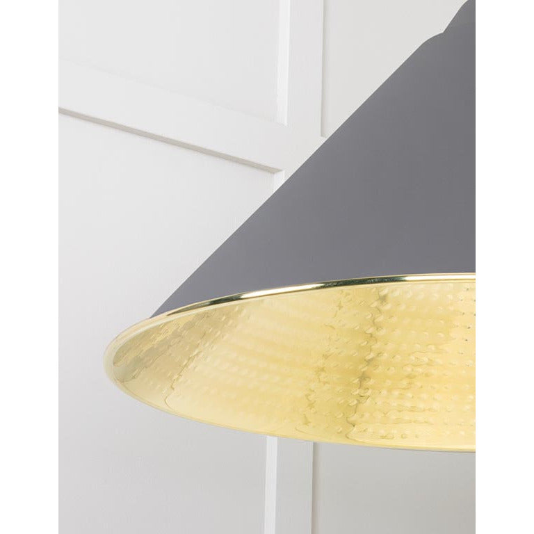 From The Anvil - Hockley Pendant in Bluff - Hammered Brass - 49523BL - Choice Handles