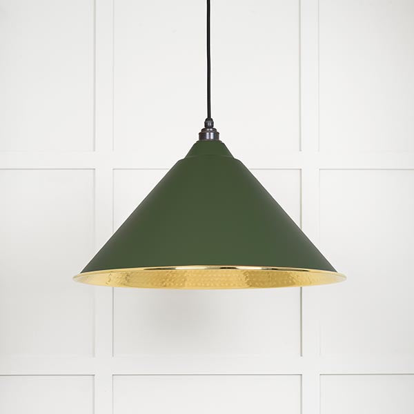 From The Anvil - Hockley Pendant in Heath - Hammered Brass - 49523H - Choice Handles