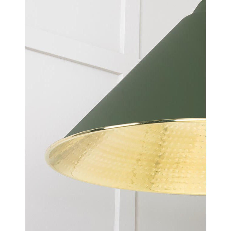 From The Anvil - Hockley Pendant in Heath - Hammered Brass - 49523H - Choice Handles