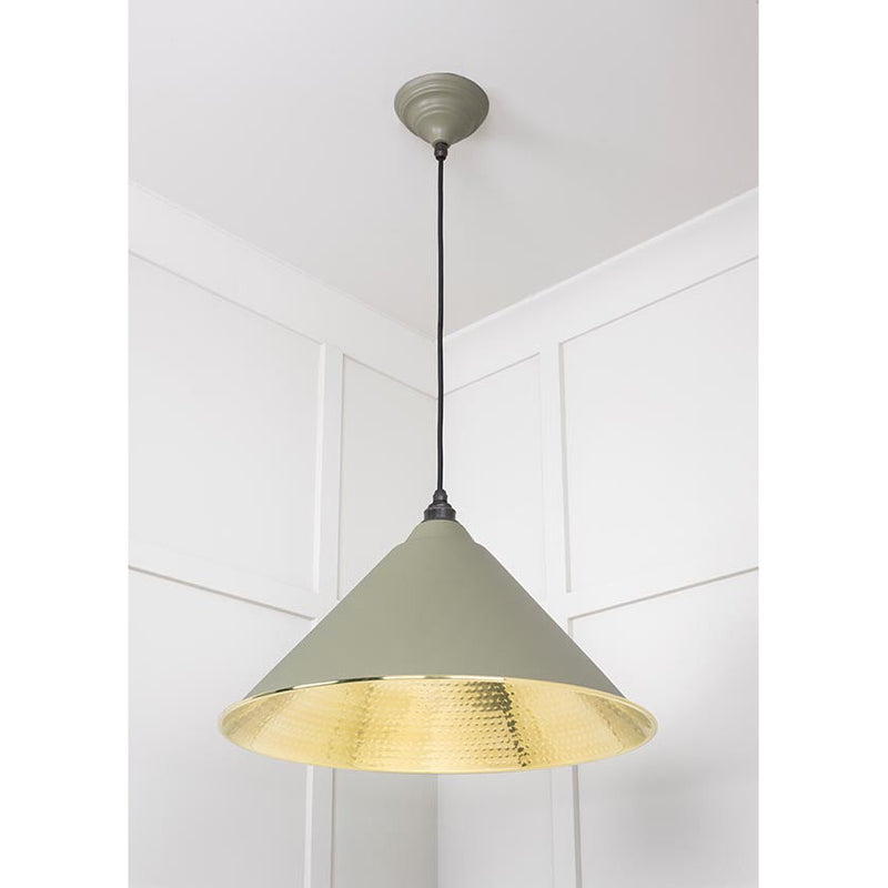 From The Anvil - Hockley Pendant in Tump - Hammered Brass - 49523TU - Choice Handles