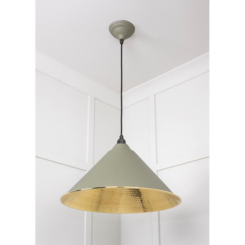 From The Anvil - Hockley Pendant in Tump - Hammered Brass - 49523TU - Choice Handles