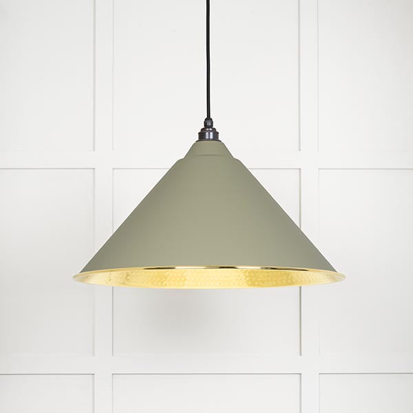 From The Anvil - Hockley Pendant in Tump - Hammered Brass - 49523TU - Choice Handles