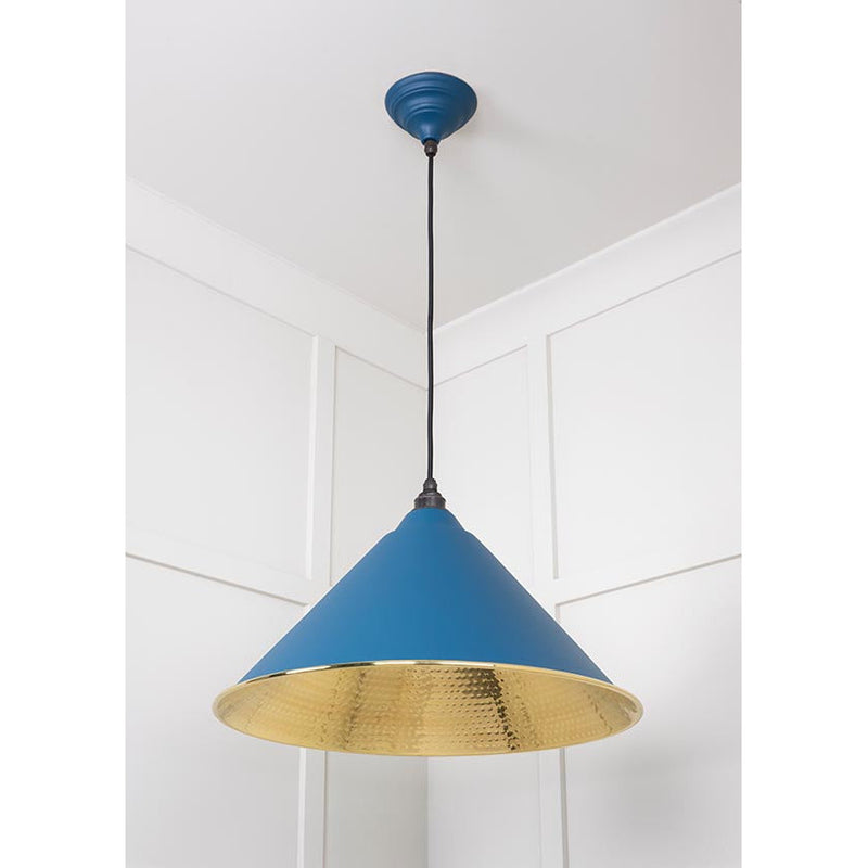 From The Anvil - Hockley Pendant in Upstream - Hammered Brass - 49523U - Choice Handles