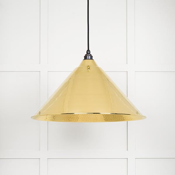 From The Anvil - Hockley Pendant - Hammered Brass - 49523 - Choice Handles