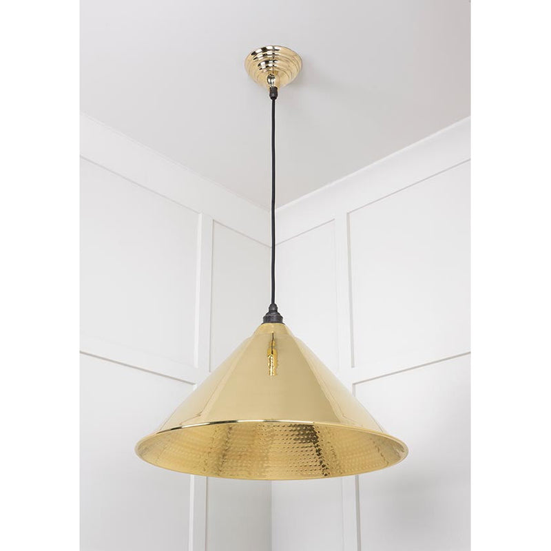 From The Anvil - Hockley Pendant - Hammered Brass - 49523 - Choice Handles