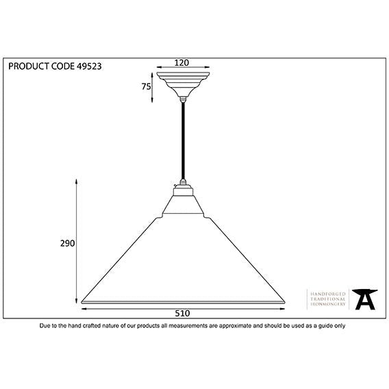 From The Anvil - Hockley Pendant - Hammered Brass - 49523 - Choice Handles