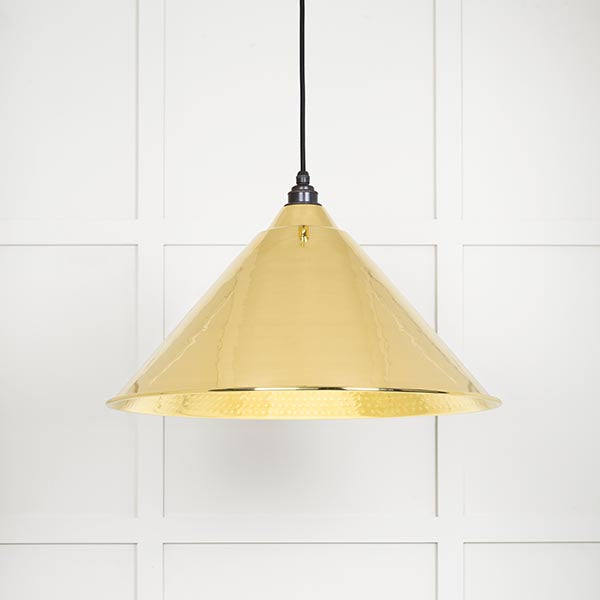 From The Anvil - Hockley Pendant - Hammered Brass - 49523 - Choice Handles