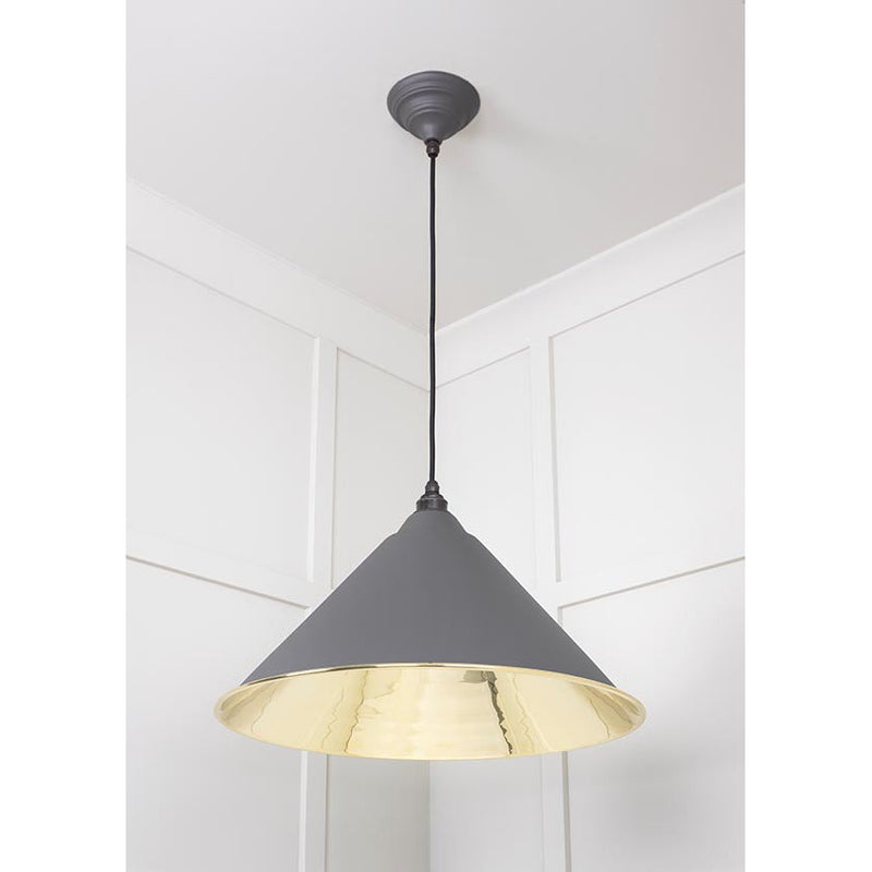 From The Anvil - Hockley Pendant in Bluff - Smooth Brass - 49524BL - Choice Handles