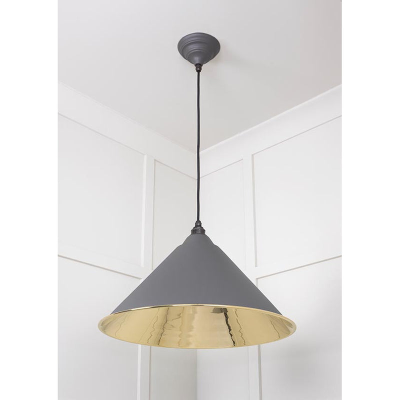 From The Anvil - Hockley Pendant in Bluff - Smooth Brass - 49524BL - Choice Handles