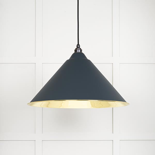 From The Anvil - Hockley Pendant in Soot - Smooth Brass - 49524SO - Choice Handles