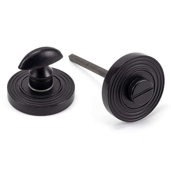 From The Anvil - Round Thumbturn Set (Beehive) - Matt Black - 49546 - Choice Handles