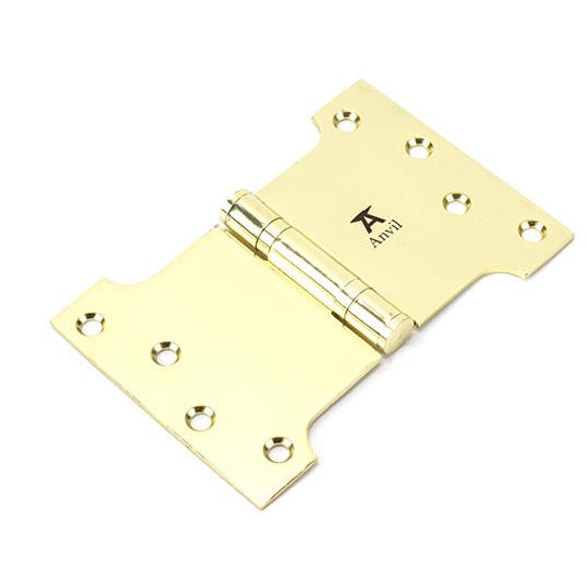 From The Anvil - 4" x 4" x 6"  Parliament Hinge (pair) ss - Polished Brass - 49556 - Choice Handles