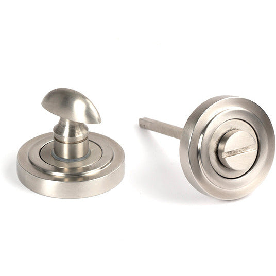 From The Anvil - Round Thumbturn Set (Art Deco) - Satin Marine SS (316) - 49857 - Choice Handles