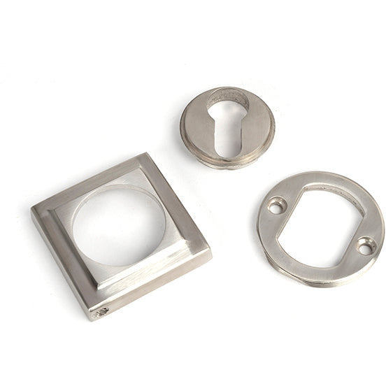 From The Anvil - Round Euro Escutcheon (Square) - Satin Marine SS (316) - 49875 - Choice Handles