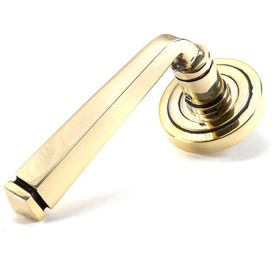 From The Anvil - Avon Round Lever on Rose Set (Art Deco) - Unsprung - Aged Brass - 49946 - Choice Handles