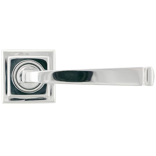 From The Anvil - Avon Round Lever on Rose Set (Square) - Unsprung - Polished Chrome - 49952 - Choice Handles