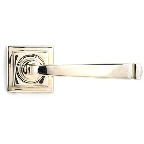 From The Anvil - Avon Round Lever on Rose Set (Square) - Unsprung - Polished Nickel - 49956 - Choice Handles