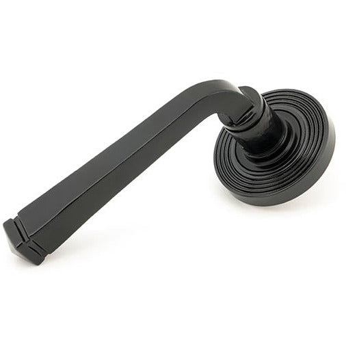 From The Anvil - Avon Round Lever on Rose Set (Beehive) - Unsprung - Black - 49959 - Choice Handles
