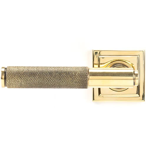 From The Anvil - Brompton Lever on Rose Set (Square) - Unsprung - Aged Brass - 49996 - Choice Handles