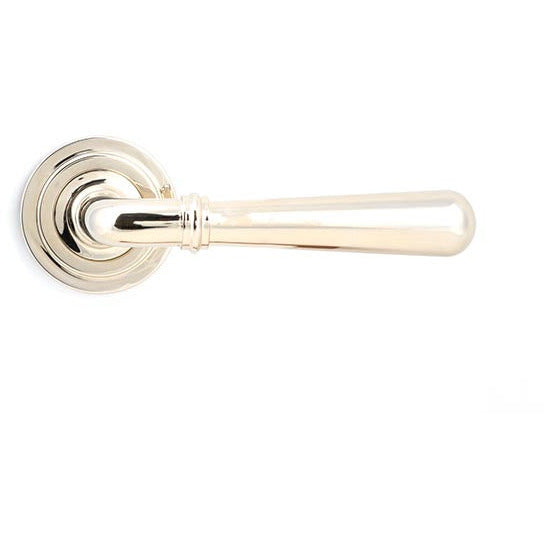From The Anvil - Nickel Newbury Lever on Rose Set (Art Deco) - Unsprung - Polished Nickel - 50026 - Choice Handles