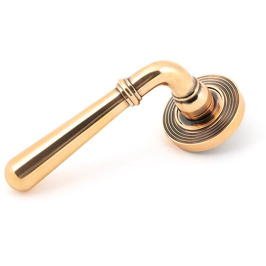 From The Anvil - Newbury Lever on Rose Set (Beehive) - Unsprung - Polished Bronze - 50035 - Choice Handles
