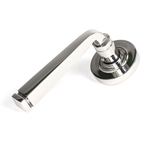 From The Anvil - Avon Round Lever on Rose Set (Plain) - Unsprung - Polished Marine SS (316) - 50077 - Choice Handles