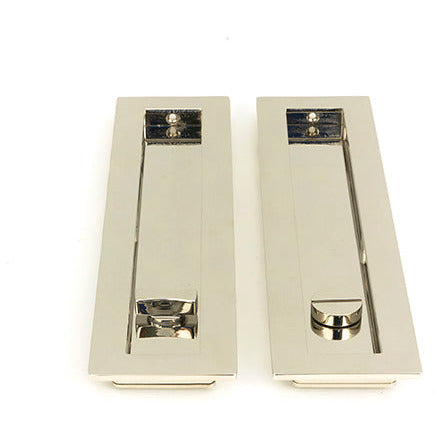 From The Anvil - 250mm Plain Rectangular Pull - Privacy Set - Polished Nickel - 50159 - Choice Handles