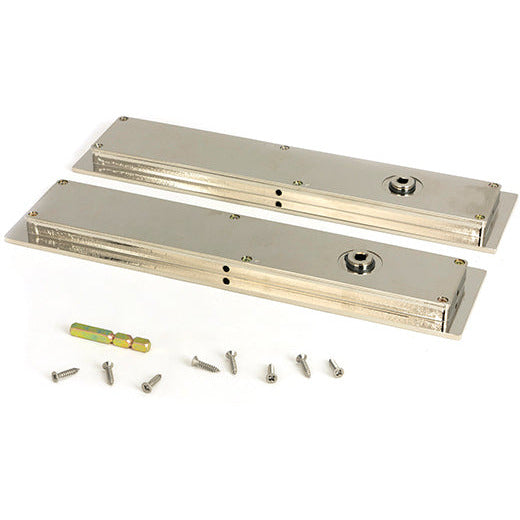 From The Anvil - 250mm Plain Rectangular Pull - Privacy Set - Polished Nickel - 50159 - Choice Handles