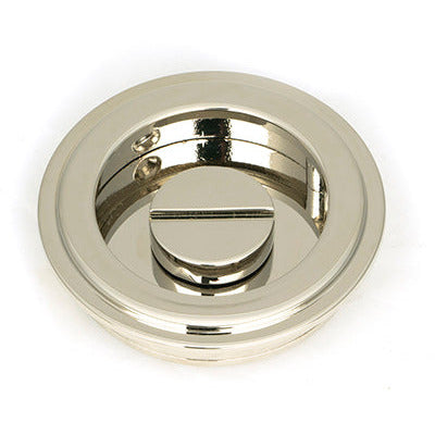 From The Anvil - 60mm Art Deco Round Pull - Privacy Set - Polished Nickel - 50164 - Choice Handles