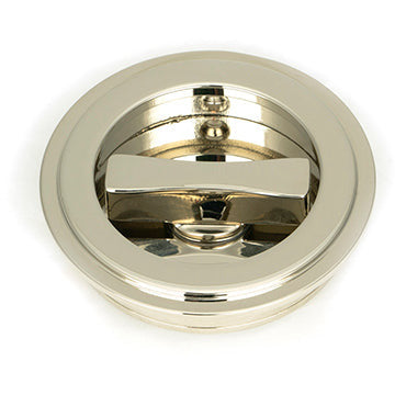 From The Anvil - 60mm Art Deco Round Pull - Privacy Set - Polished Nickel - 50164 - Choice Handles